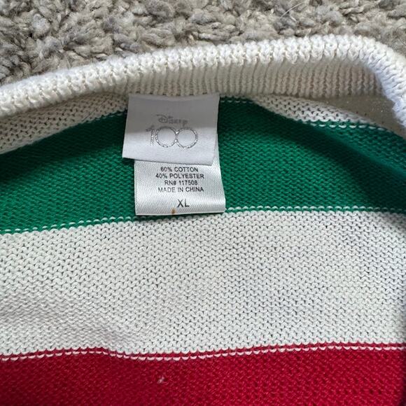 Disney 100 Mickey Mouse Striped Cardigan Sweater Retro Rainbow Multi Women's XL - Picture 4 of 4